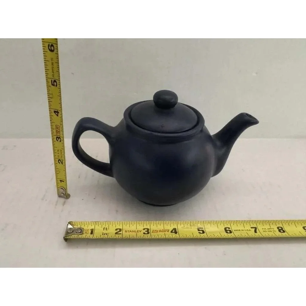 McCoy Pottery Matte Navy Blue‎ Teapot Vintage Ceramic Tea Pot 151